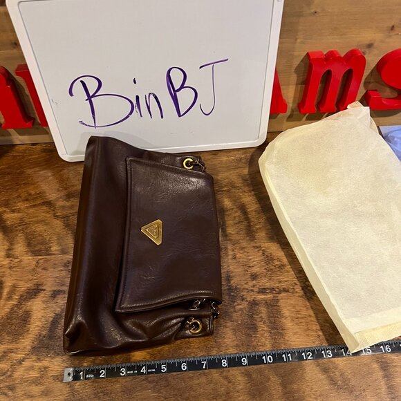 Designer inspired chocolate brown shoulder bag handbag purse - Picture 7 of 7